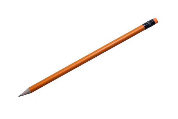 Modern narancssárga ceruza, fekete króm. elszigetelt fehér háttérben — Stock Fotó