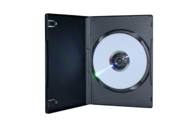 Kara kutu ile yazılabilir dvd disk içinde izole üzerinde beyaz backgr