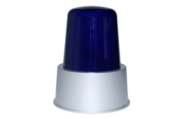 Blue rotating beacon isolated on white background. — Stock Photo, Image