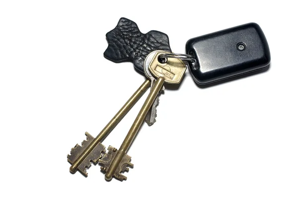 Keys with breloque isolated on white background. — Stock Photo, Image