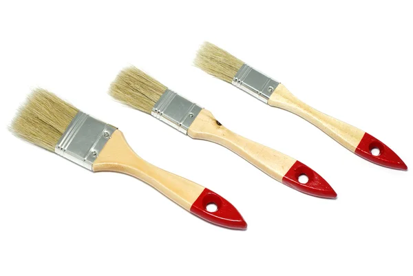 Three different brushes isolated on white background. — Stock Photo, Image