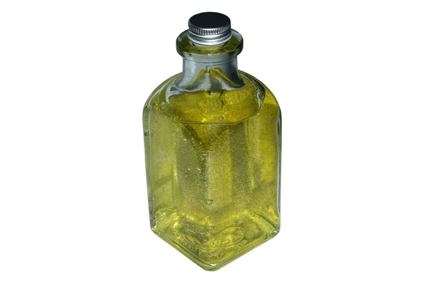 Bottiglia con sapone liquido isoalted su sfondo bianco . — Foto Stock