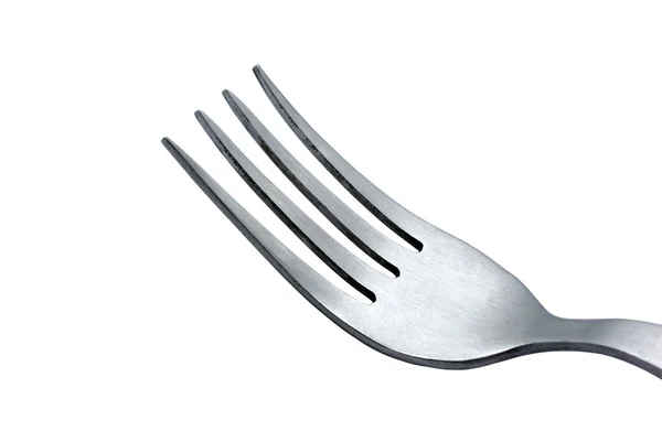 Fork macro close up isolated on white background. Clipping path.