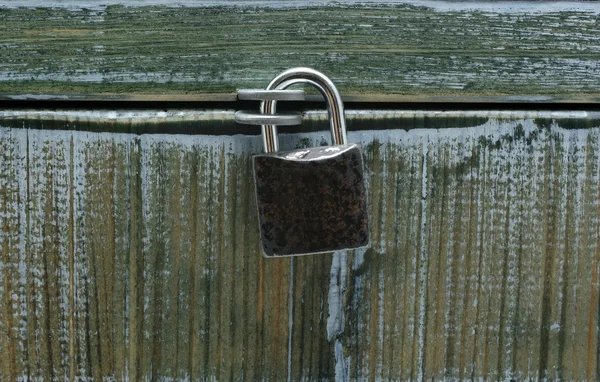Locked wooden chest as background or backdrop. — Stock Photo, Image