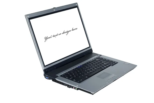 Laptop con espacio vacío dor su diseño aislado en blanco backgr — Foto de Stock