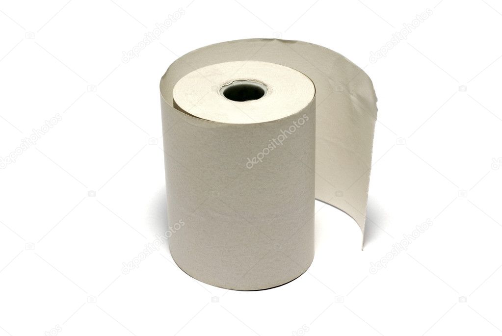 Unused roll of paper for cash register or other financial machin