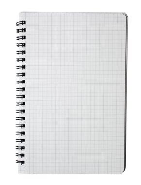 Checked workbook with binder isolated on white background. Clipp clipart