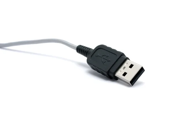 USB-Anschluss mit Schatten isoliert auf weißem Hintergrund. — Stockfoto