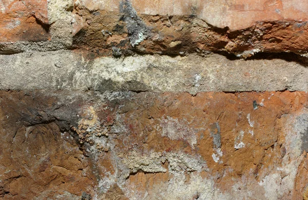 Vecchio muro di cemento fatto di mattoni foto da vicino. Grunge astratto — Foto Stock