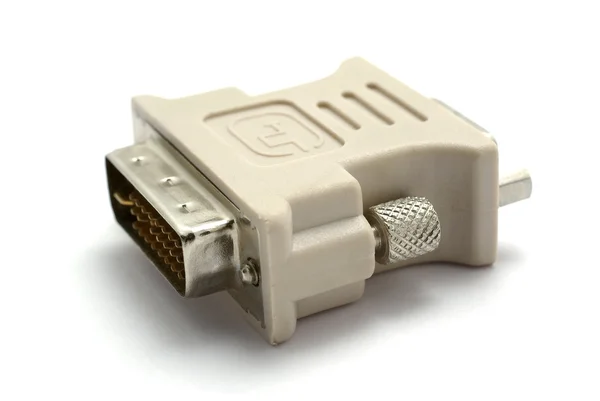 Dvi to d-sub interconnect plug isolated on white background. — Stock Photo, Image