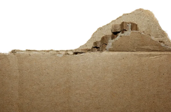Cardboard torn with empty space for your design isolated on whit — Stock Photo, Image