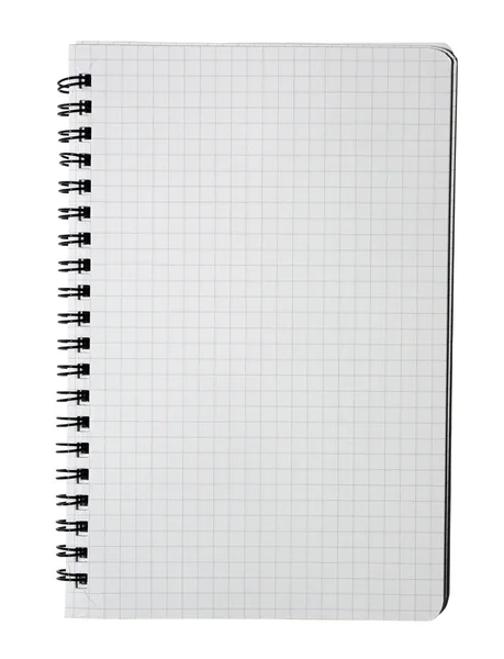 Cahier de travail vérifié avec classeur isolé sur fond blanc. Clipp — Photo
