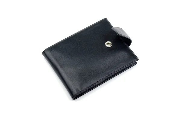 Black leather business card holder isolated on white background — Stock Photo, Image