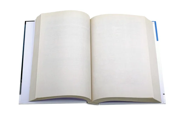 Nyitott könyv-val üres oldalak elszigetelt fehér background. — Stock Fotó