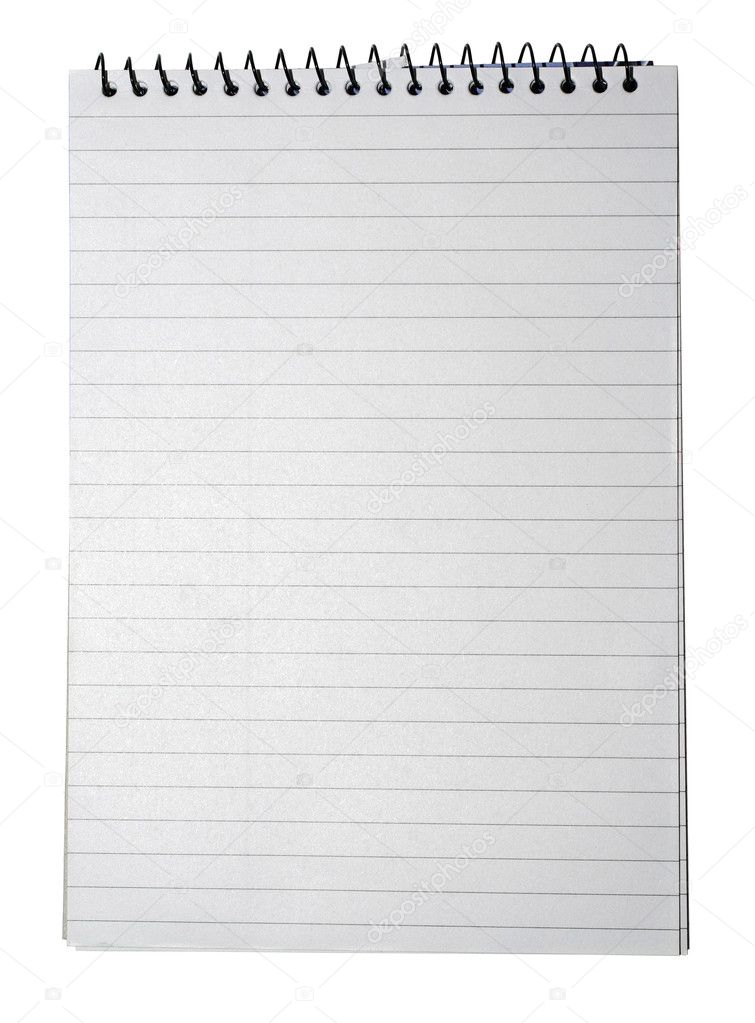 Notebook with striped paper, binder and empty page for your desi