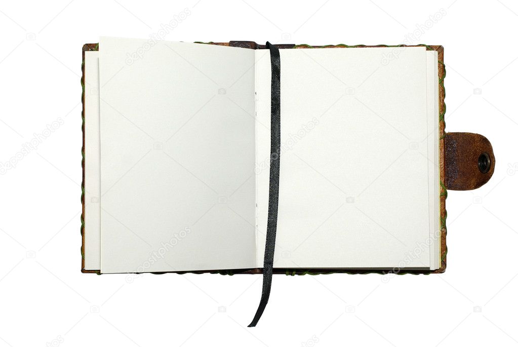 Opened note book with empty space for your text or design isolat