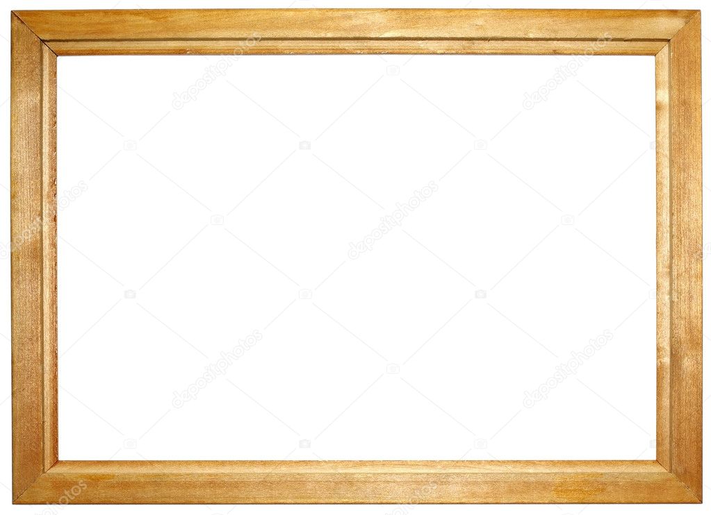 Wooden photo frame isolated on white background.