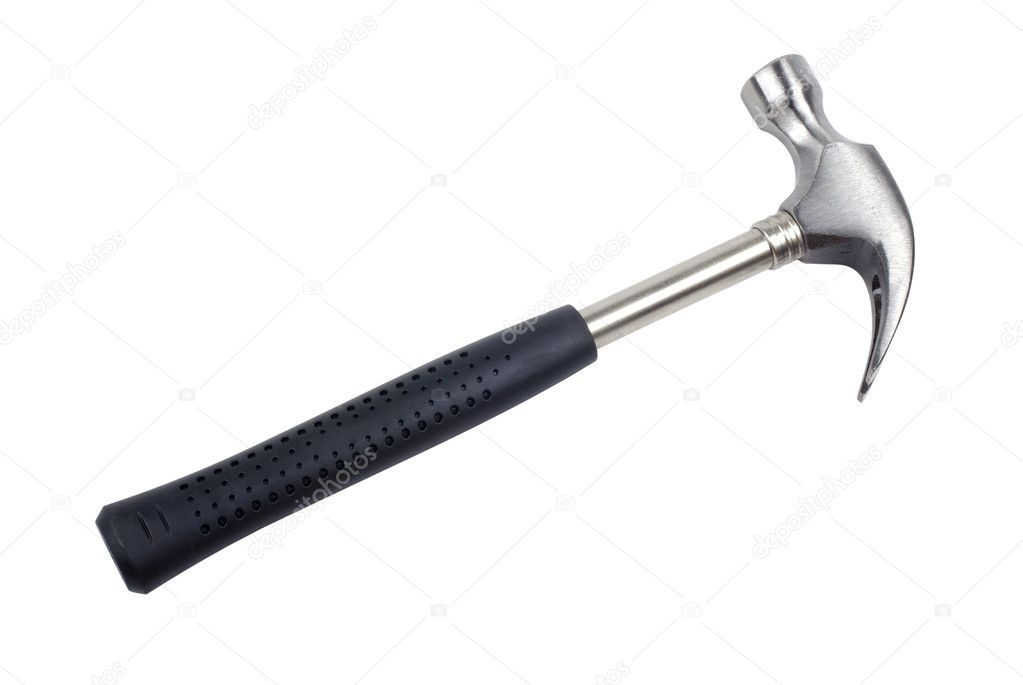 New modern hammer isolated on white background. Clipping path.