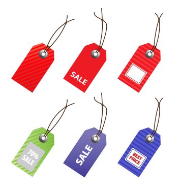 Collection of vector price tags for marketing design. clipart