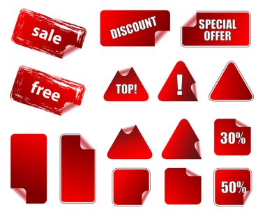 Collection of promotion vector labels. Different shapes, easy to clipart