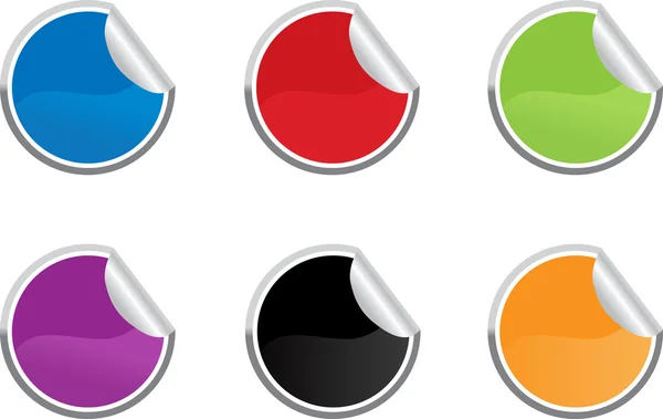 Sechs farbige Vektor-Klebeetikett für Preis oder ein anderes Design. — Stockvektor