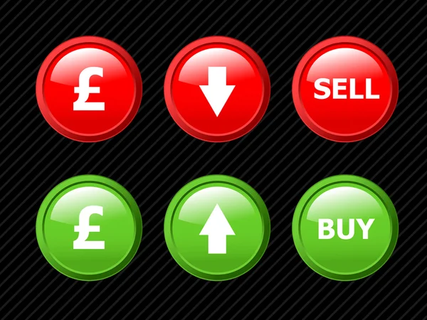 Set di icone vettoriali per il tema di cambio valuta sterlina. Facile da usare — Vettoriale Stock