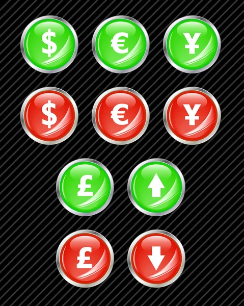 Набор векторных кнопок интерфейса для валютного бизнеса t — стоковый вектор