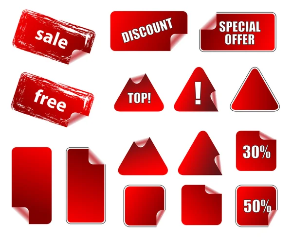Collection of promotion vector labels. Different shapes, easy to — Stock Vector