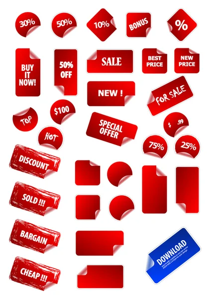 Gran colección de etiquetas de precios pegajosos vectores para la comercialización y una — Vector de stock