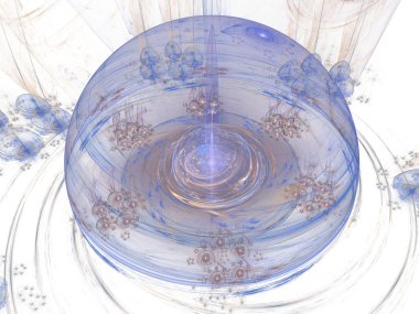 Digitally rendered high detailed blue sphere on white. clipart