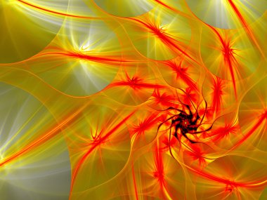 Digitally rendered high quality abstract fractal orange swirl. clipart