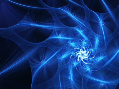 Digitally rendered high quality abstract fractal blue swirl in s clipart