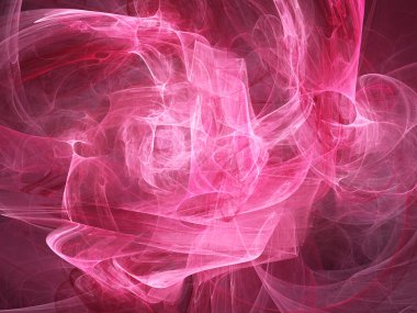 Digitally rendered abstract pink fractal storm. As background or clipart