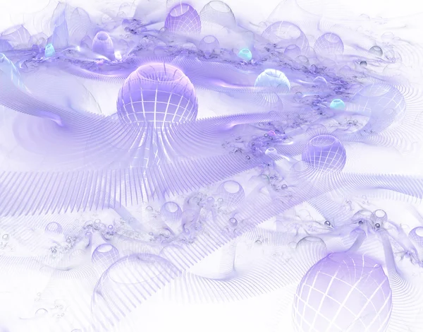 Abstracte wereld van digitaal gesmolten fractal puprple in ruimte op bl — Stockfoto