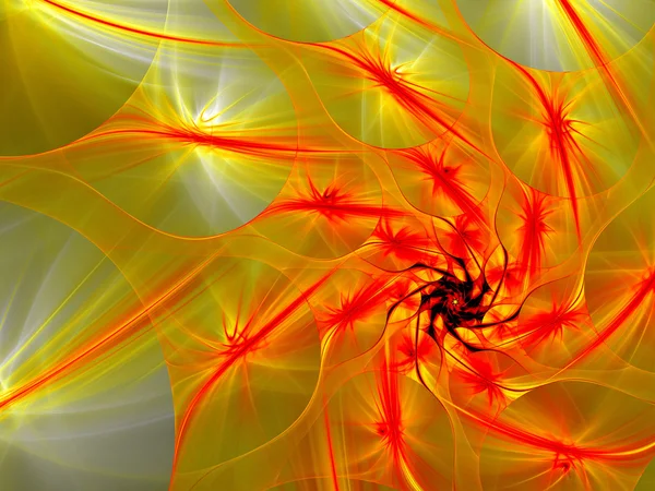 Remolino de naranja fractal abstracto de alta calidad representado digitalmente . — Foto de Stock