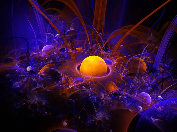 High quality digitally rendered abstract fantastic galaxy. — Stock Photo, Image