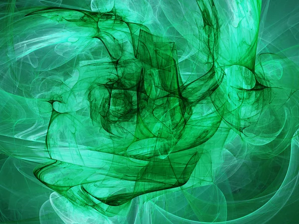 Digitaal gesmolten abstracte groen met zwart fractal energie. — Stockfoto