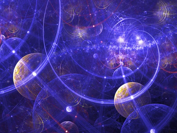 Imagen de galaxia fractal abstracta representada digitalmente. Bueno como backgr —  Fotos de Stock