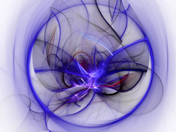 Digital gerenderter abstrakter blauer Kreis mit Energiewellen. Rückendeckung — Stockfoto