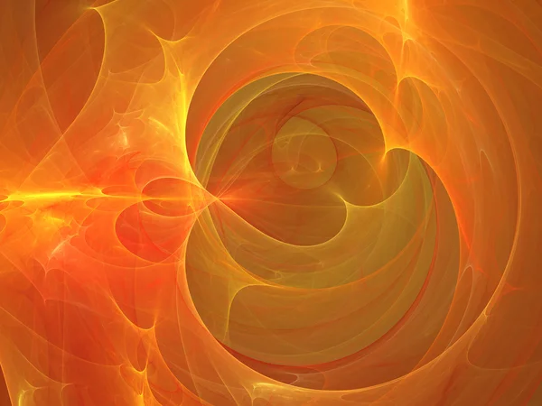 Digitaal gerenderd abstract oranje fractal vlam storm. CHTERGRO — Stockfoto
