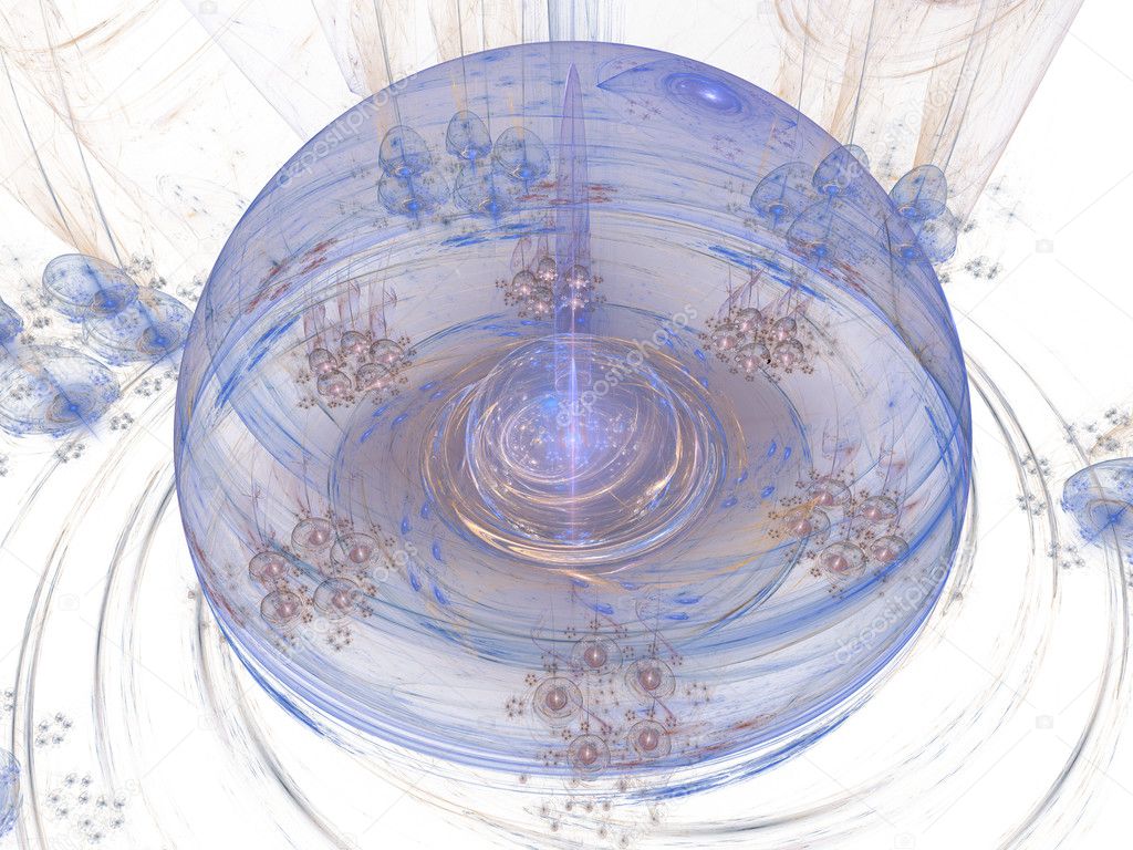 Digitally rendered high detailed blue sphere on white.