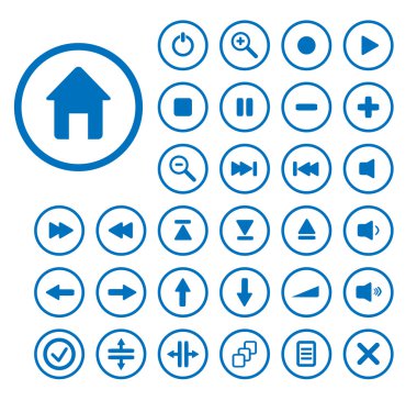 Collection of vector audio buttons. Easy to edit, any size. clipart