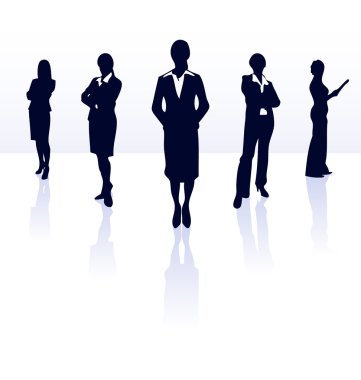 Silhouettes of vector businesswoman team. More in my gallery. clipart