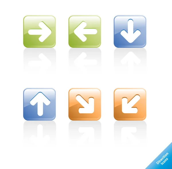 Set of aqua web 2.0 direction computer icons. Easy to edit, any — Stock Vector