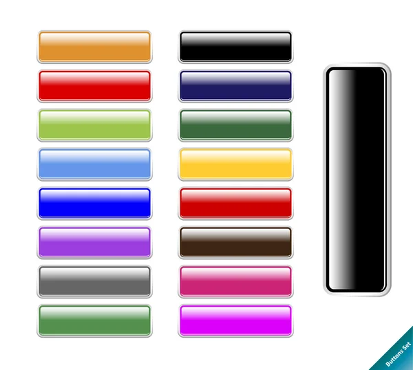 Sammlung von mehrfarbigen Hochglanz-Internet-Buttons. — Stockvektor