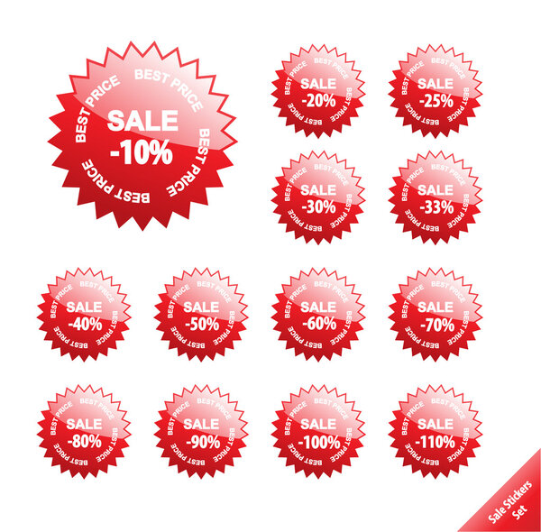 Collection of glossy marketing elements. Vector discount labels.