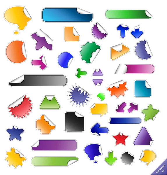 Collection of sticky web elements. Perfect for adding text or ic — Stock Vector