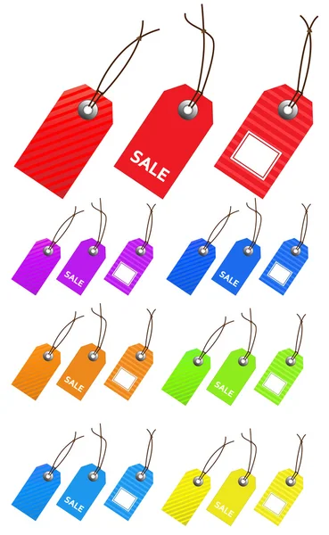 Coleção de tags vazias multicoloridas para design de marketing. Perf. —  Vetores de Stock