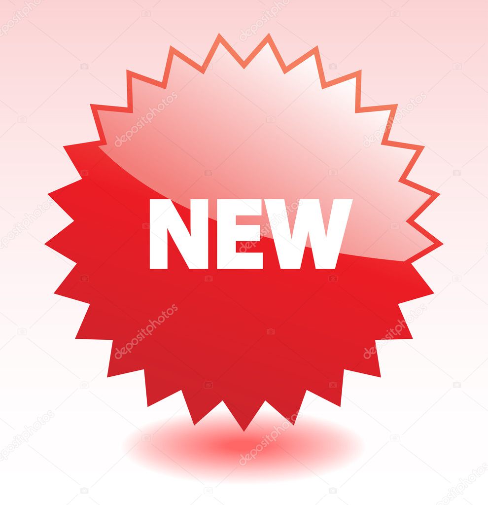 Red glossy vector star element for marketing or advertisment. Mo
