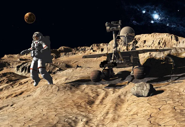 Astronaut and moonwalker — Stock Photo, Image